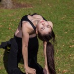 sexy yoga beauty does some stretching lessons in the park #6